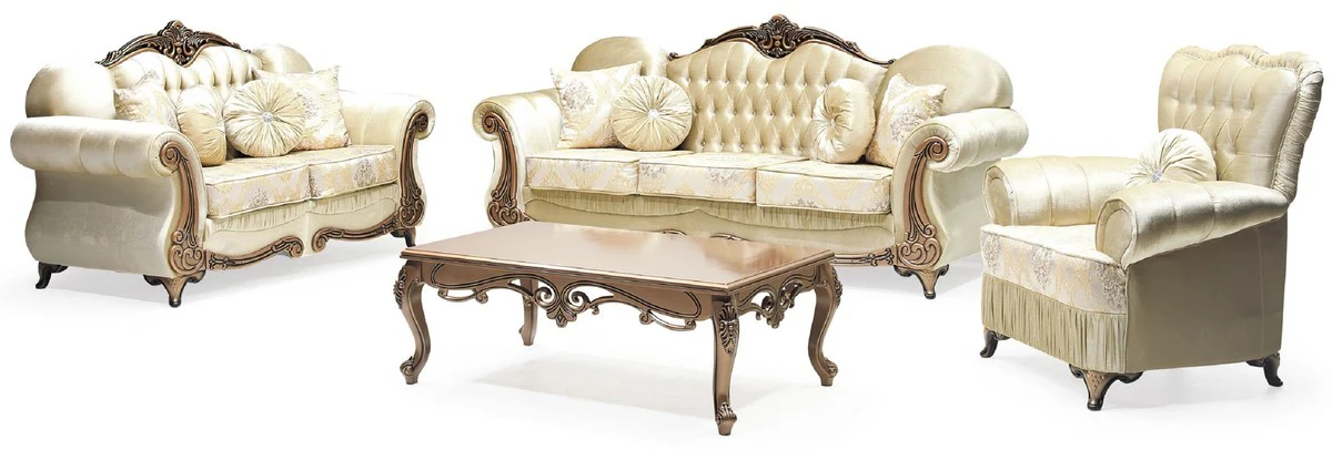 Luxury Baroque Coffee Table Copper - Rectangular Solid Wood Living Room Table in Baroque Style - Baroque Furniture - Luxury Furniture in Baroque Style - Baroque Furnishings - Noble & Magnificent