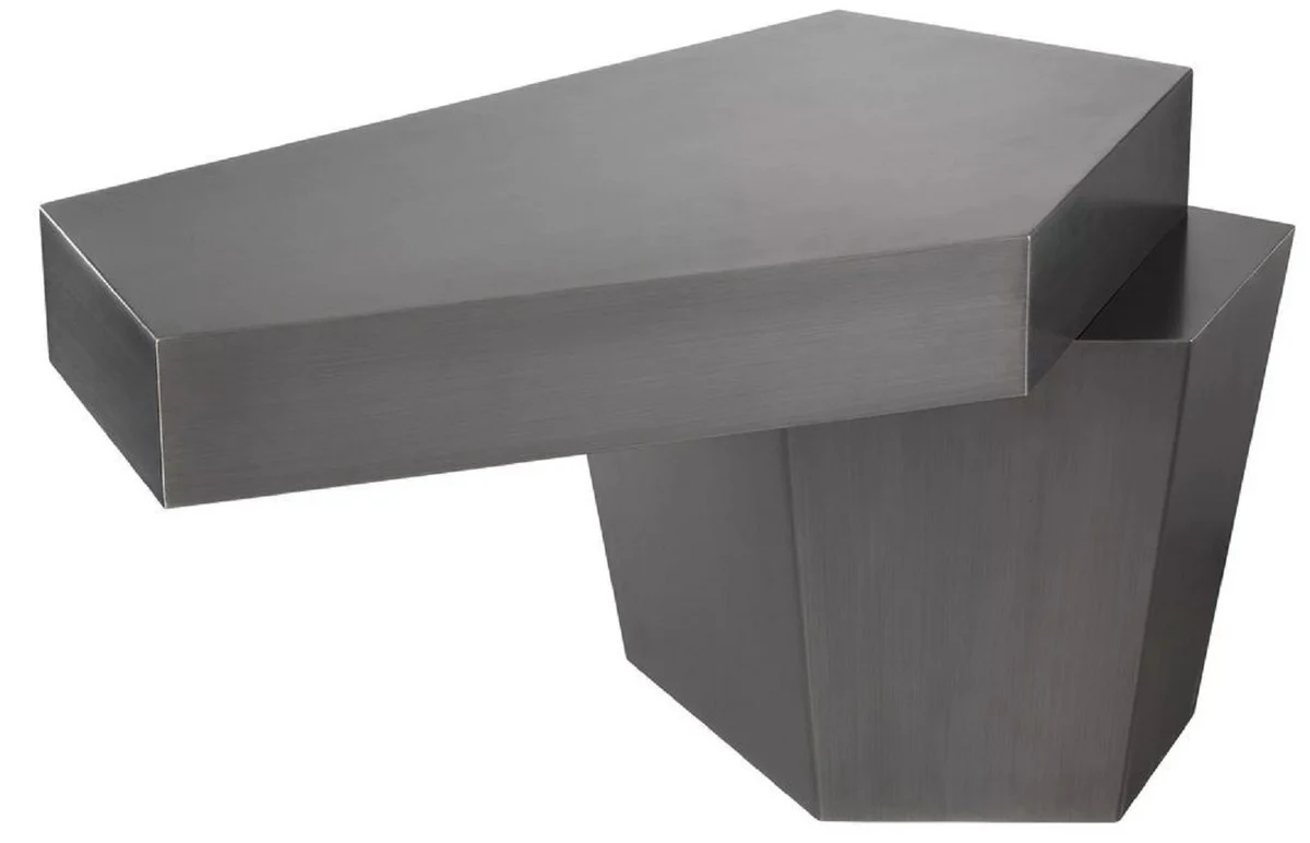 Designer coffee table gray 82 x 52 x H. 45 cm - living room table with brushed surface - living room furniture - luxury quality
