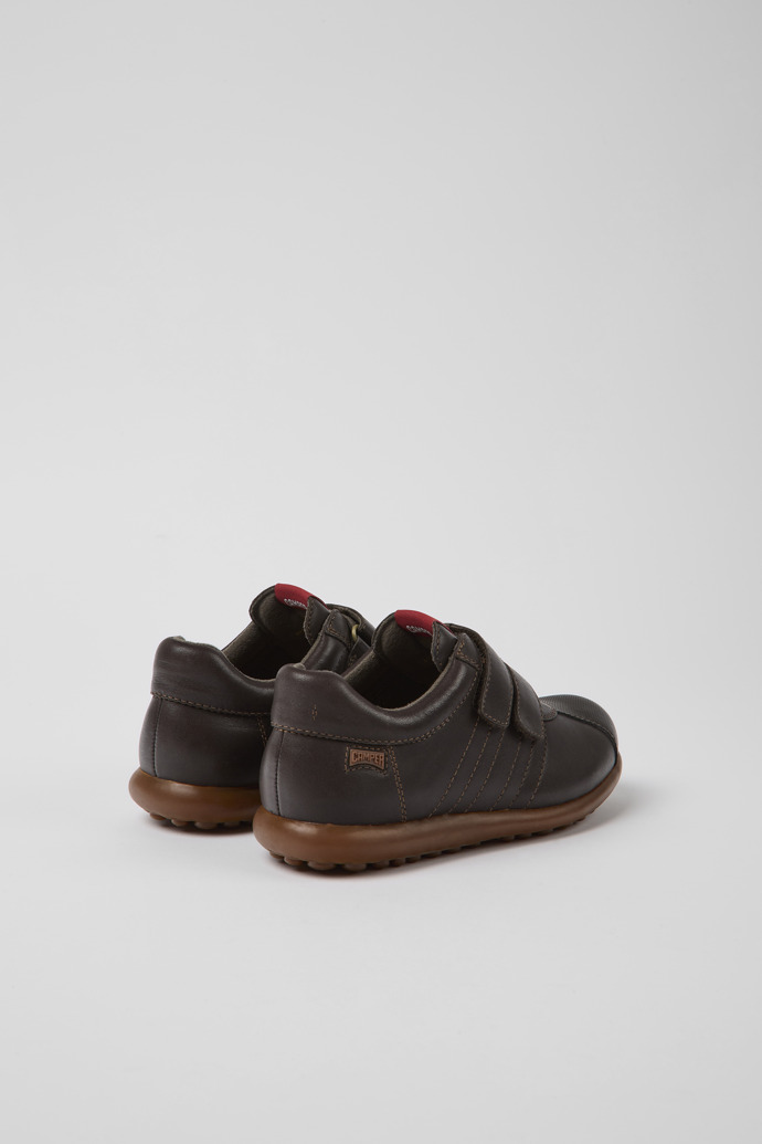 Pelotas Dark Brown Leather and Canvas Shoes for Boys