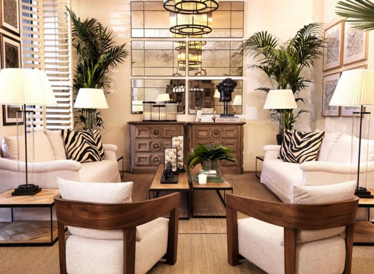 Designer luxury wall mirror gold 90 x H 90 cm - luxury mirror