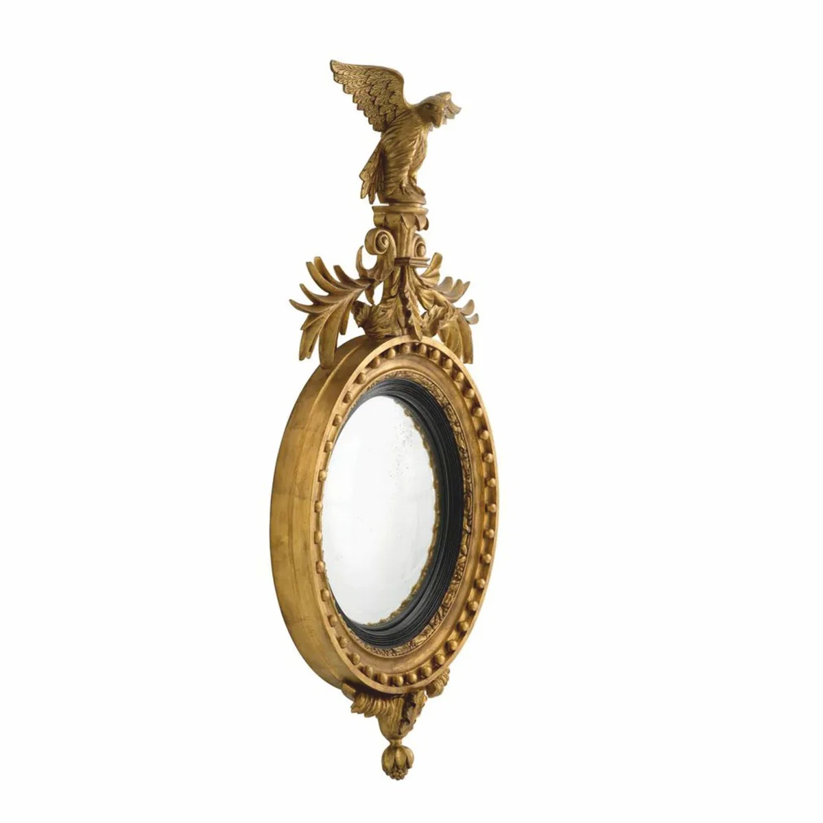 Luxury baroque mahogany mirror antique gold / black H. 139 cm