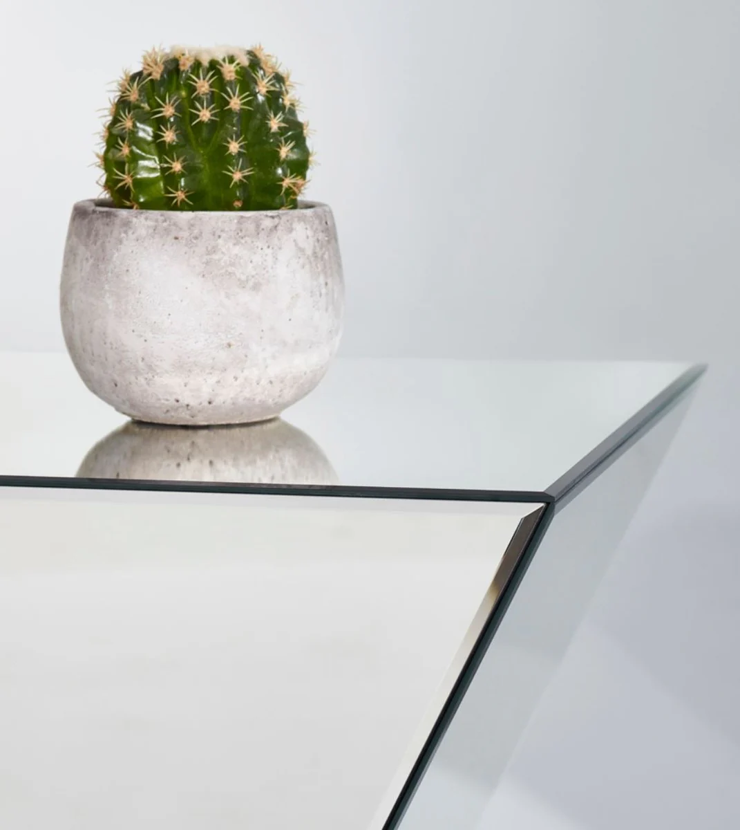 Designer mirror glass side table 52 x 38 x H. 60 cm - luxury living room furniture