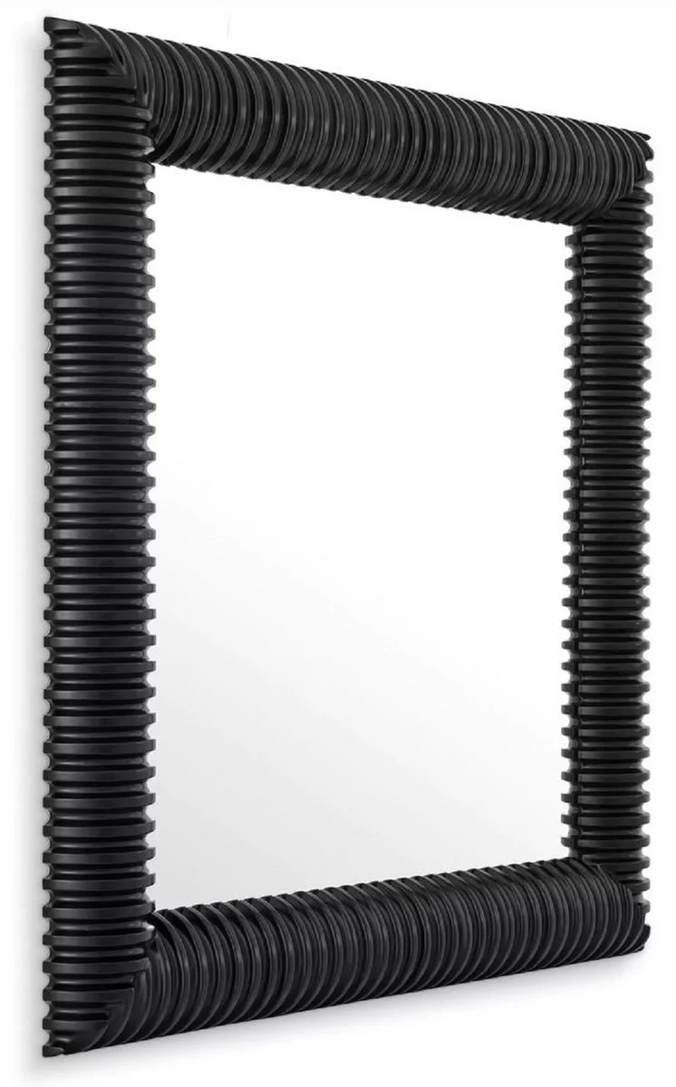 Luxury wall mirror black 100 x 6 x H. 100 cm - Square mirror with high-quality mahogany frame - Living room mirror - Bedroom mirror - Cloakroom mirror - Luxury furniture