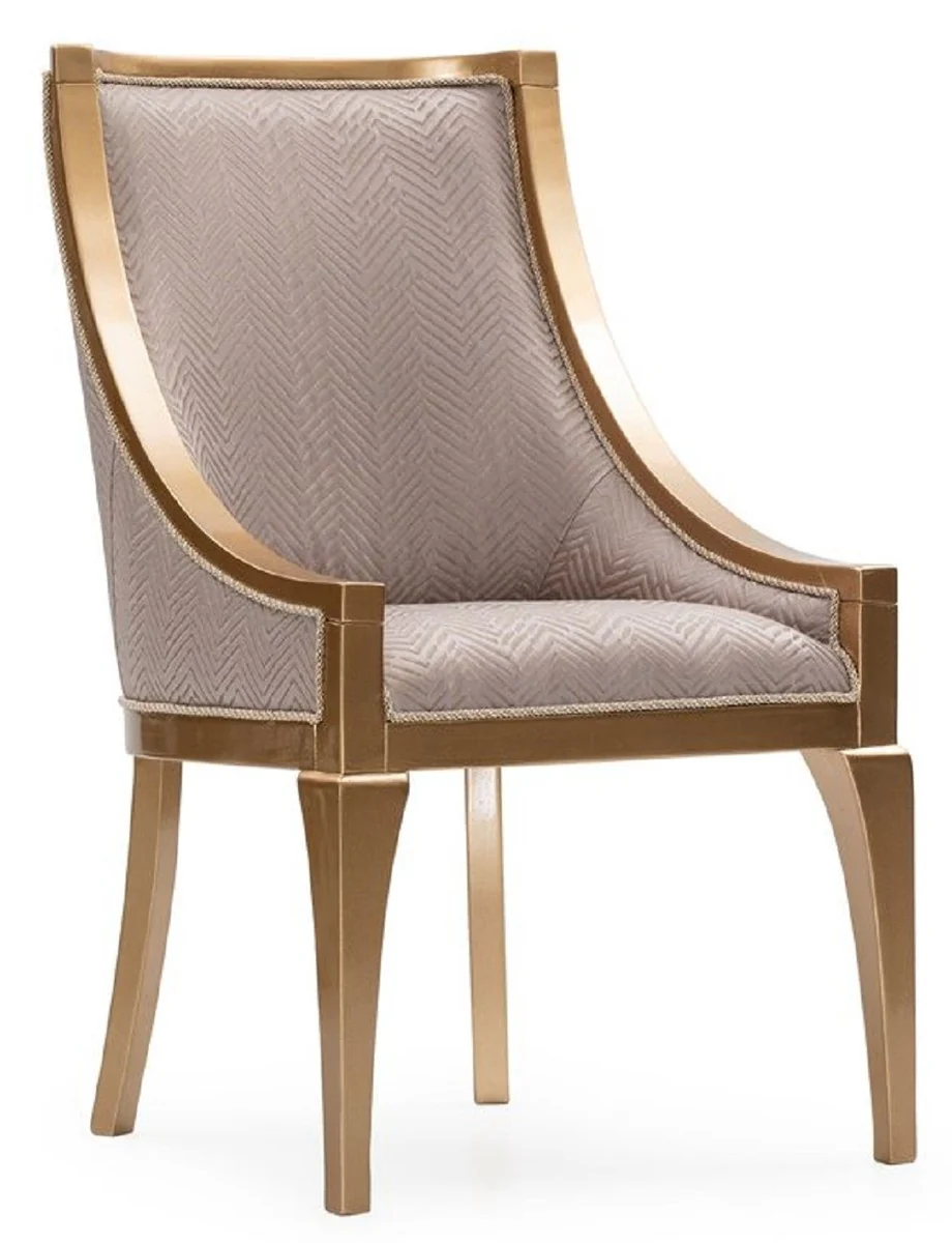 Luxury Baroque Dining Room Chair Set of 4 Gray / Gold - Baroque Style Kitchen Chairs - Magnificent Luxury Dining Room Furniture in Baroque Style - Baroque Dining Room Furniture - Noble & Magnificent