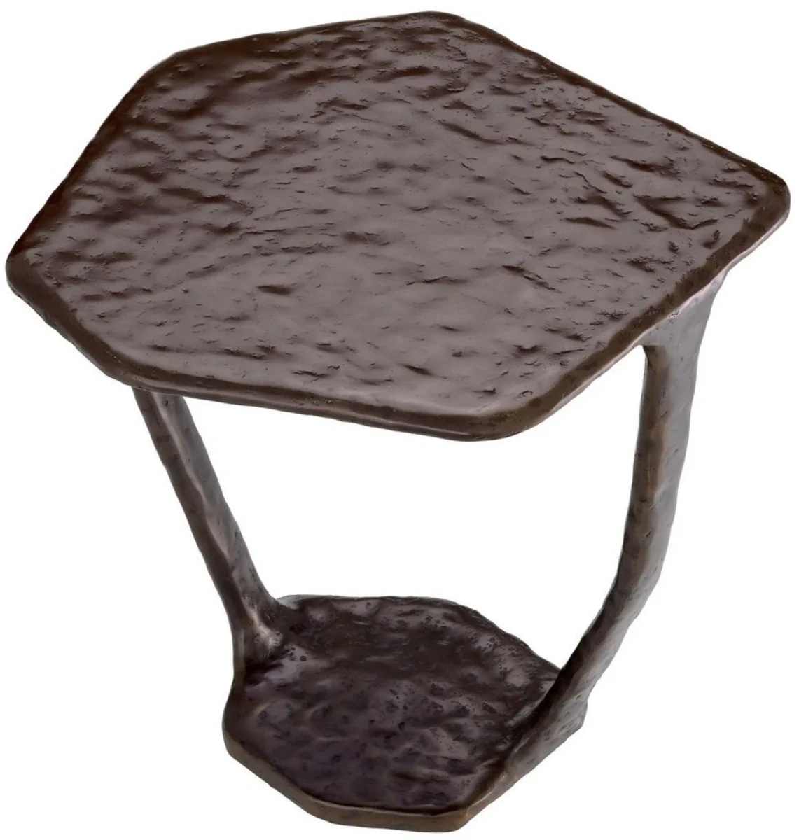 Luxury designer side table bronze 48 x 46 x H. 50 cm - aluminum table - living room furniture - luxury furniture - luxury furnishings - living room furnishings