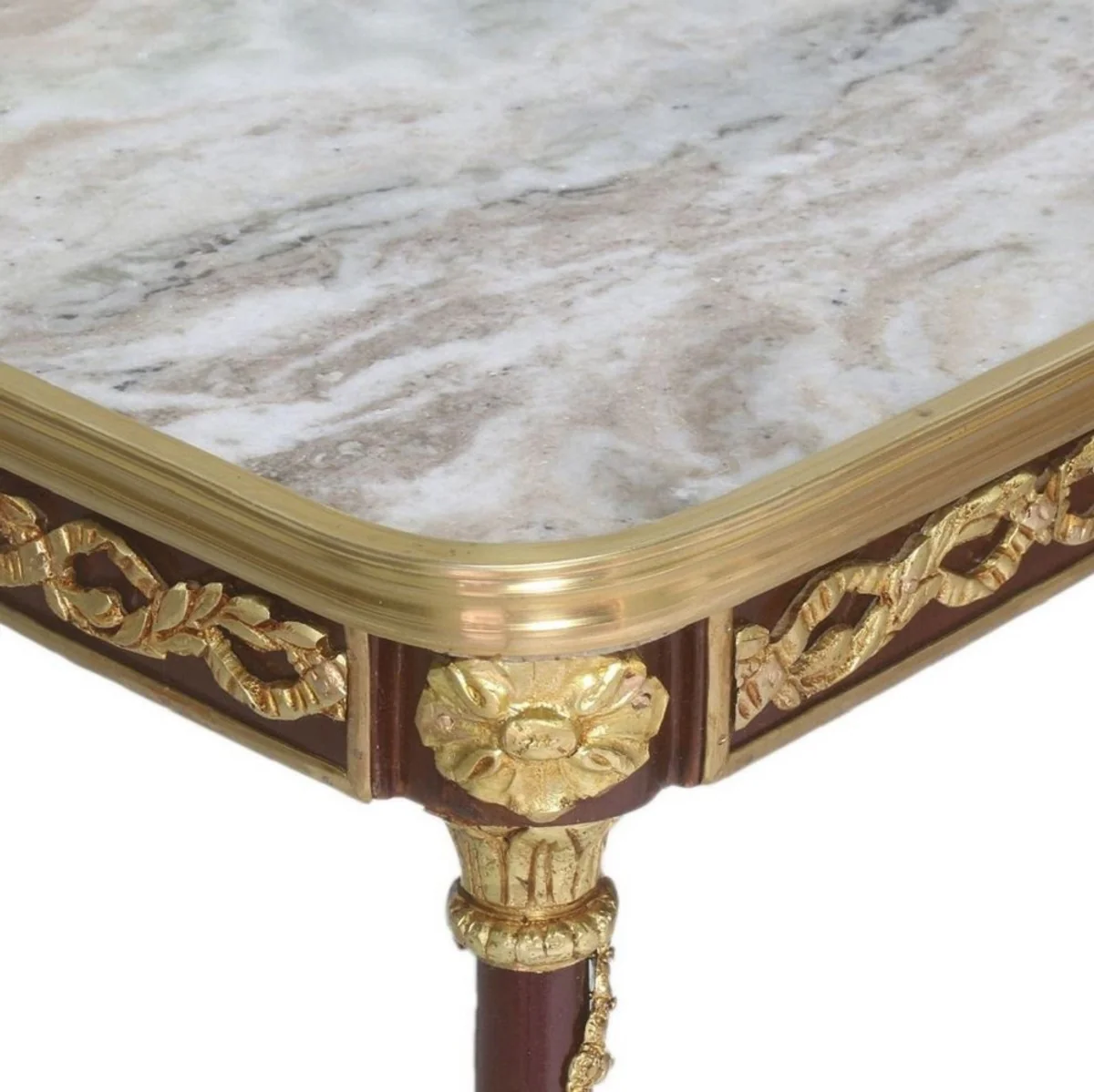 Baroque side table brown / gold / gray 45 x 45 x H. 78 cm - handmade solid wood table in baroque style - baroque living room furniture