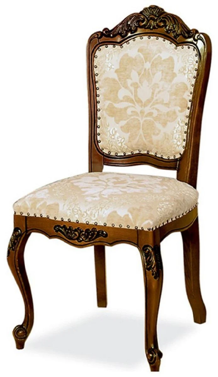 Luxury Baroque Dining Room Chair Set of 6 Beige / Brown H. 103 cm - Baroque Dining Room Furniture