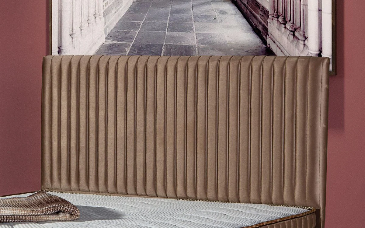 Luxury double bed with mattress brown 180 x 200 cm - Bedroom furniture