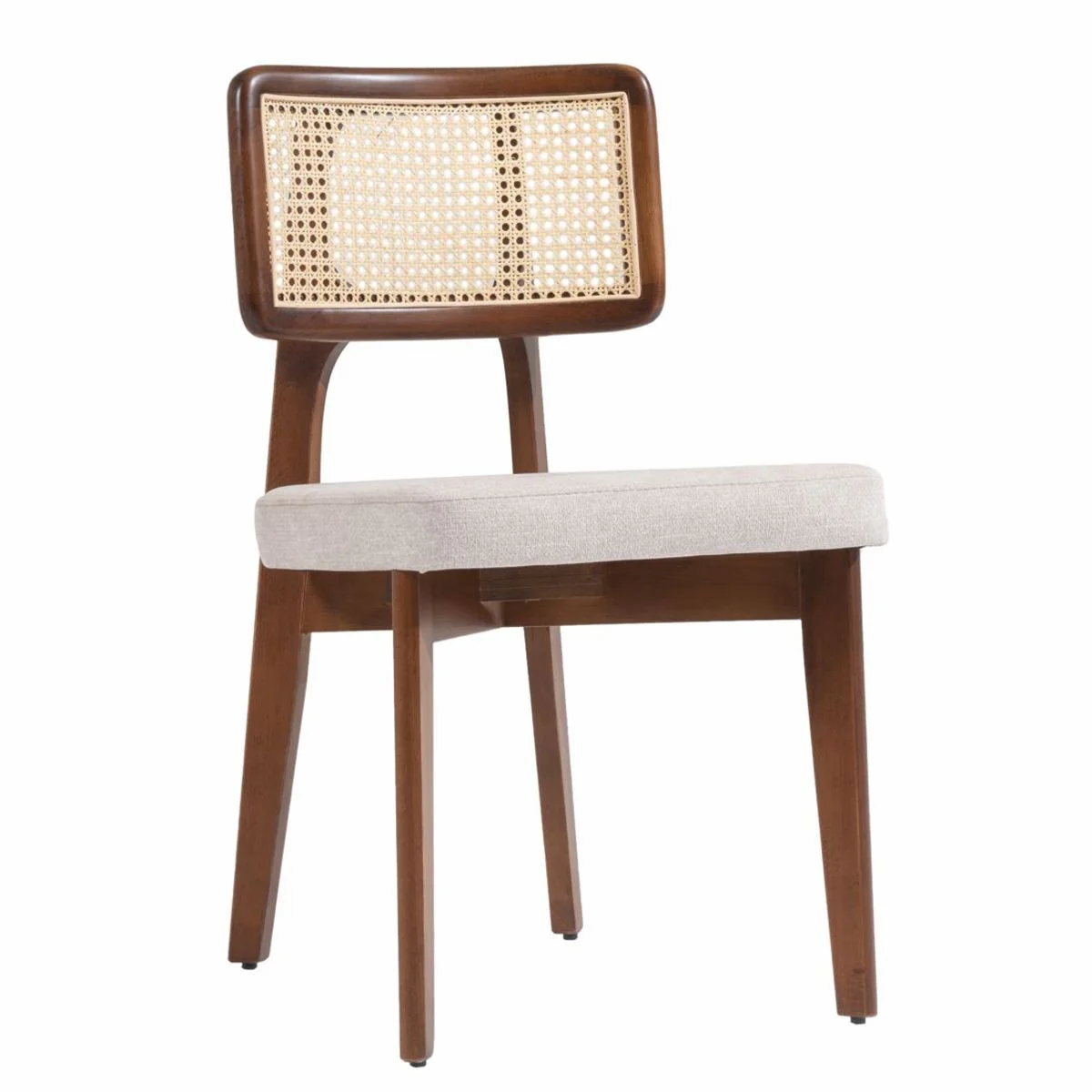 Luxury dining room chair set of 6 gray / brown / natural colors H. 85 cm