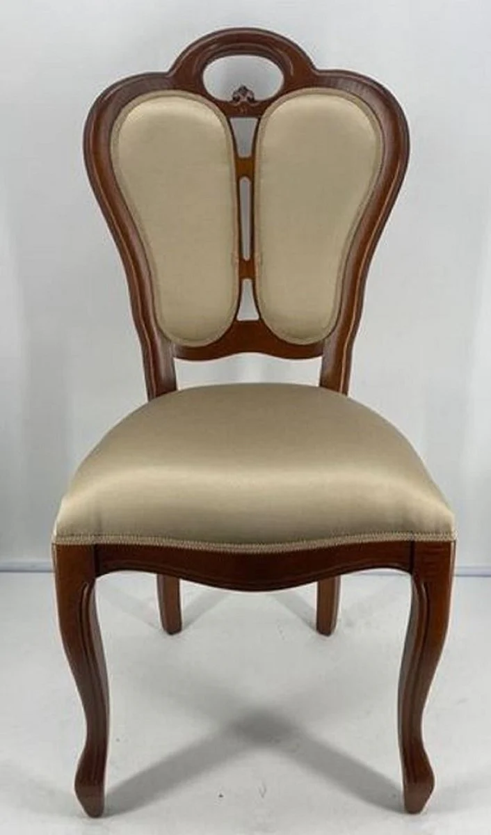 Luxury Art Nouveau dining chair set of 6 gold / brown 48 x 43 x H. 104.5 cm - Upholstered solid wood chairs - Art Nouveau dining room furniture