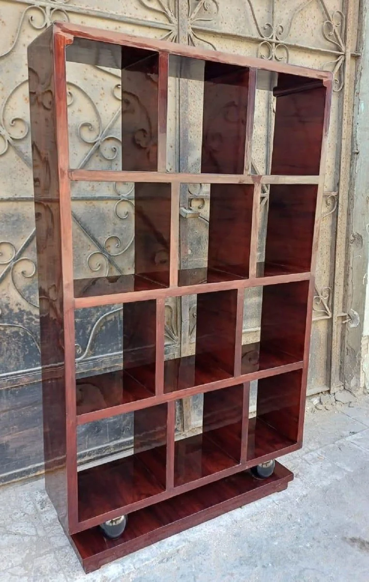 Solid wood shelf cabinet mahogany brown 110 x 30 x H. 160 cm