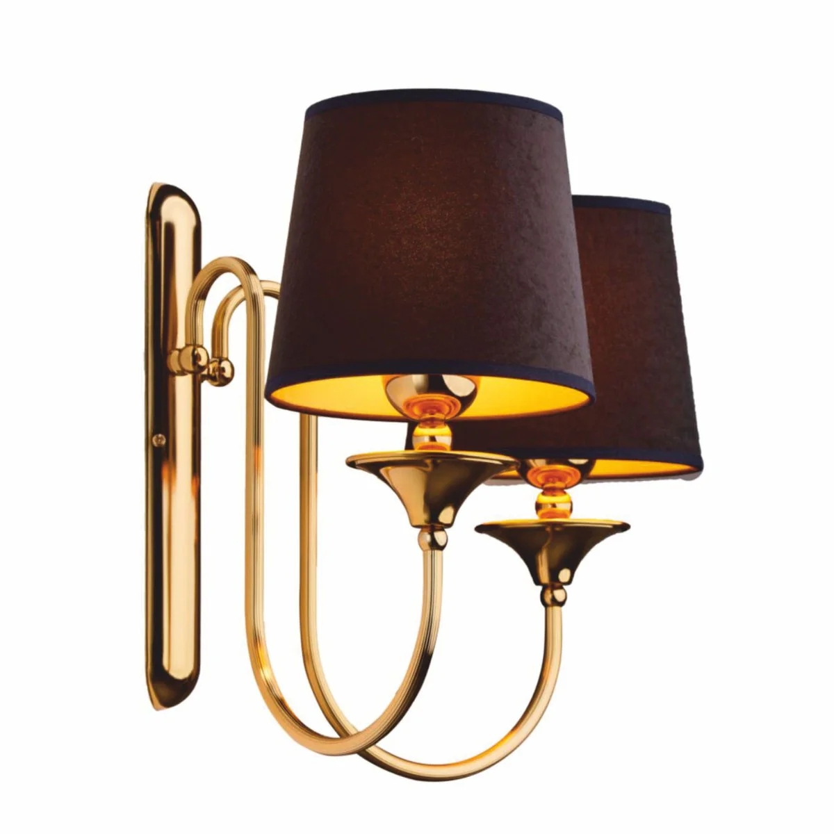 Luxury Art Nouveau double wall light gold / brown / black 57 cm