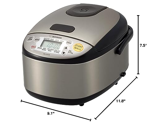 Zojirushi Rice Cooker & Warmer, 3-Cups, Stainless Black