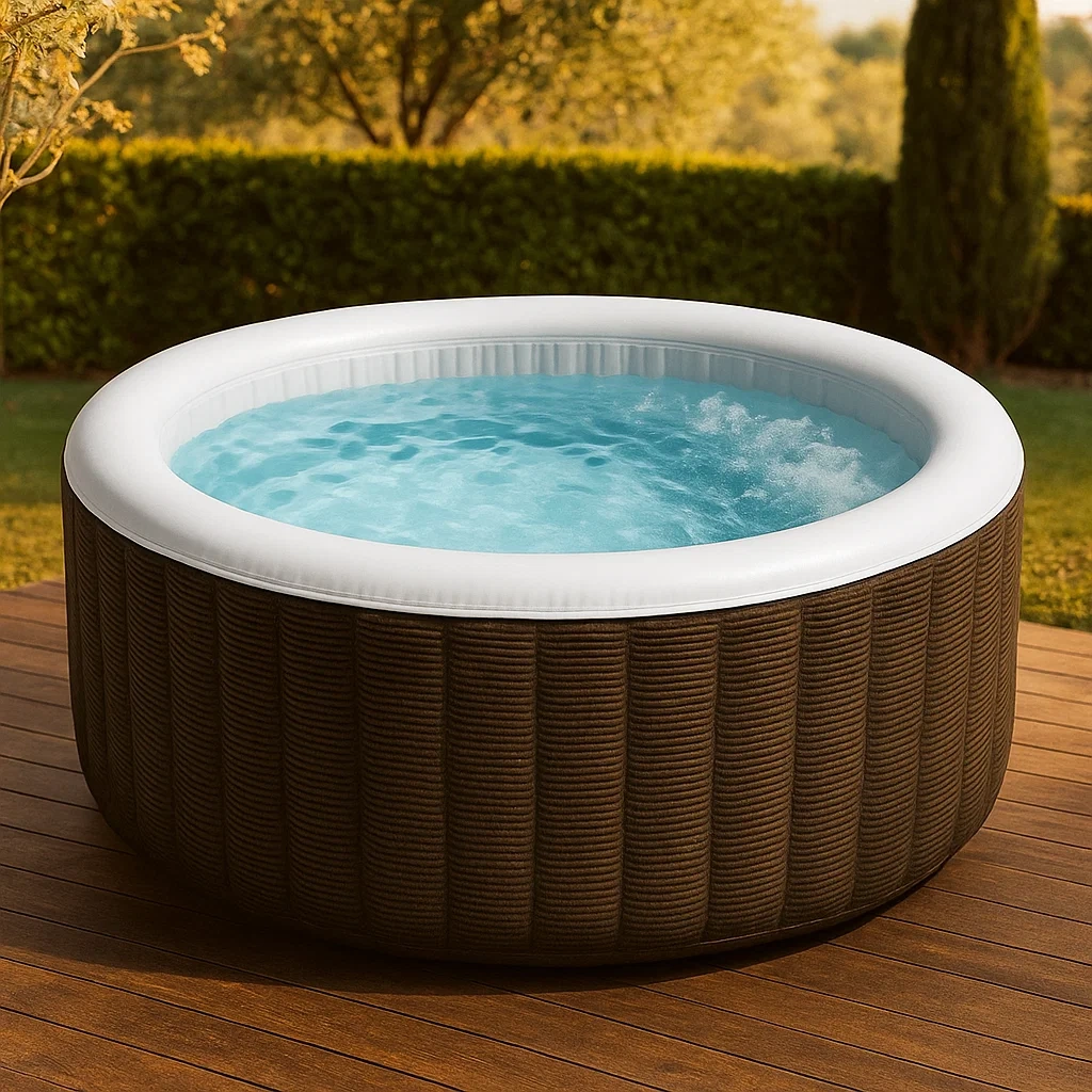 Inflatable whirlpools 196x196x71 cm 6 seats round brown/white ZKFzrRd334lX