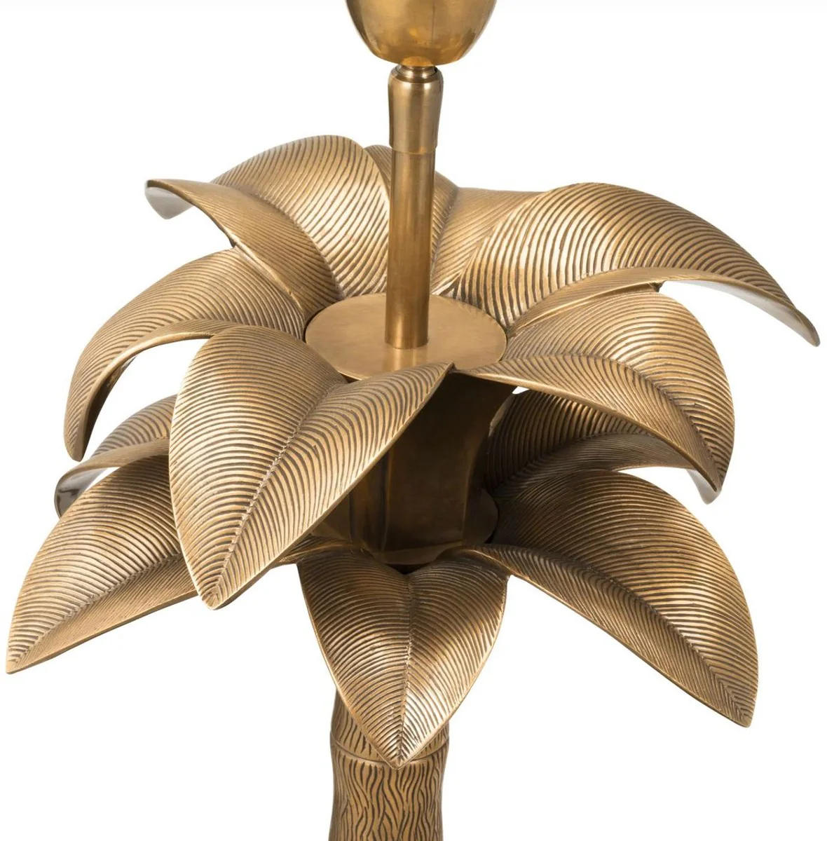 Luxury table lamp palm tree vintage brass / green Ø 45 x H. 76 cm - desk lamp in palm tree design - luxury table lamps - luxury furniture - luxury quality