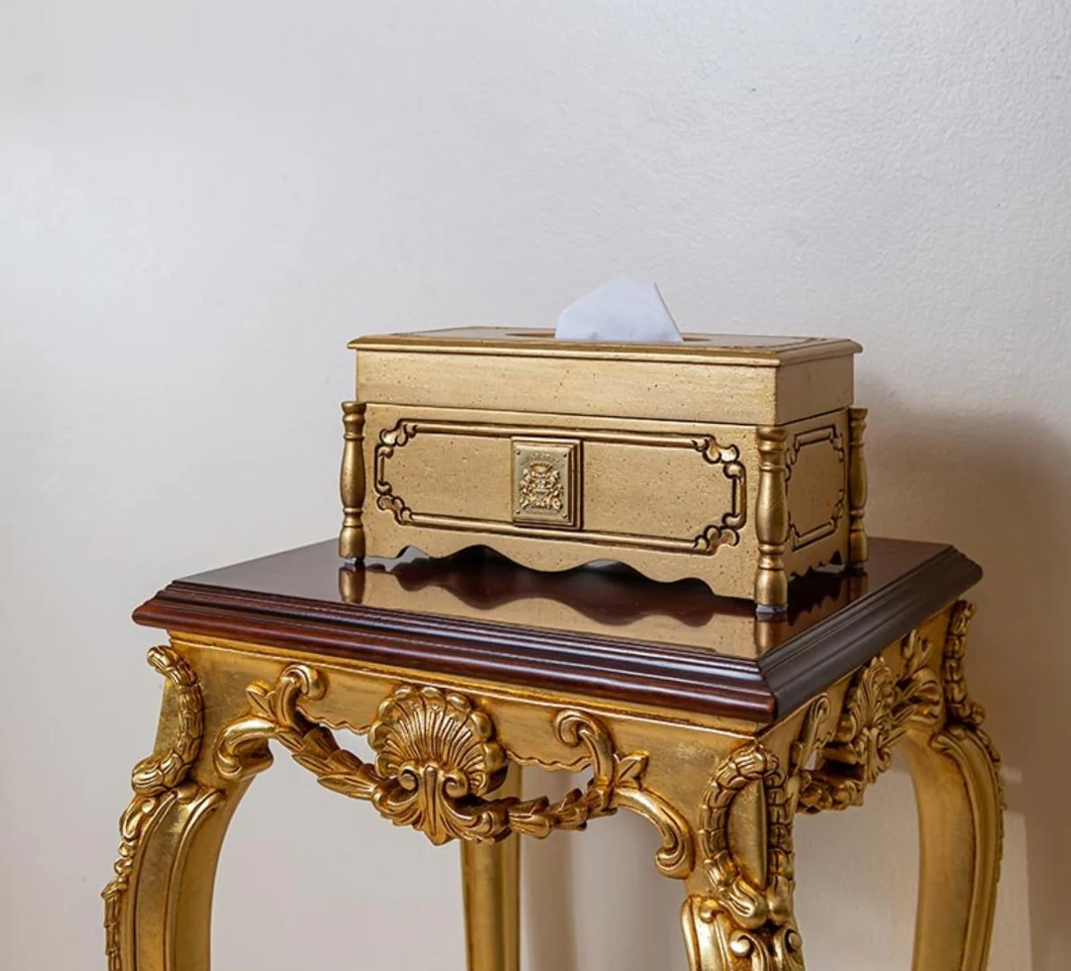 Luxus Barock Papiertuchbox - Taschentuchbox Gold - Made in Italy