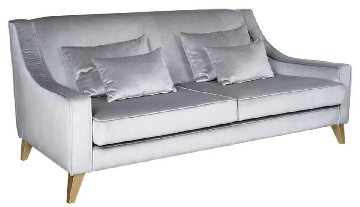 Luxury neoclassic sofa silver / gold 202 x 94 x H. 85 cm - living room sofa - hotel sofa - living room furniture - hotel furniture - luxury furniture - neoclassic furniture