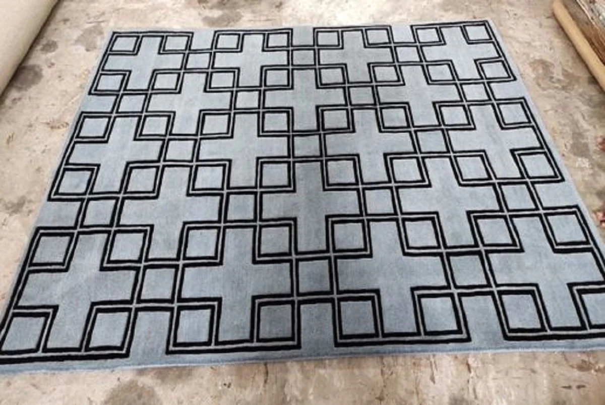 Luxury wool carpet gray / black 300 x 400 cm - rectangular design carpet - hand-tufted living room wool carpet - luxury quality