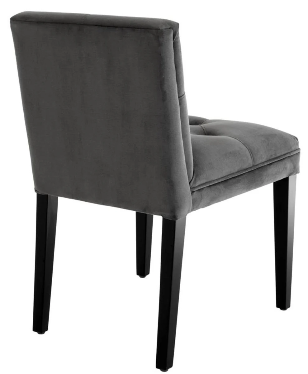 Luxury dining room chair in dark gray with black legs 50 x 59 x H. 79 cm - Dining room furniture