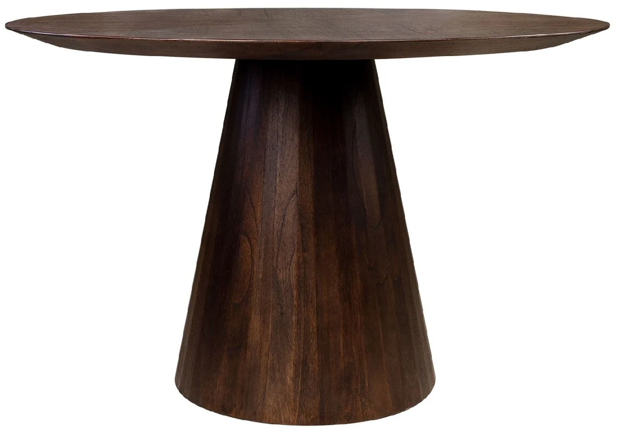Luxury dining table dark brown Ø 120 x H. 76 cm - Round solid wood kitchen table - Dining room furniture - Kitchen furniture - Luxury furniture - Luxury furnishings