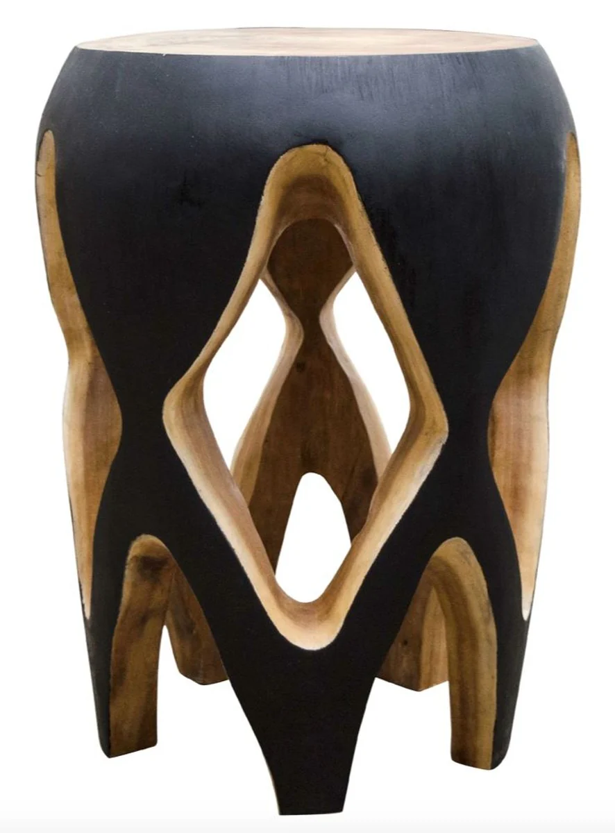 Side table black / natural 40 x H. 54.5 cm - living room furniture