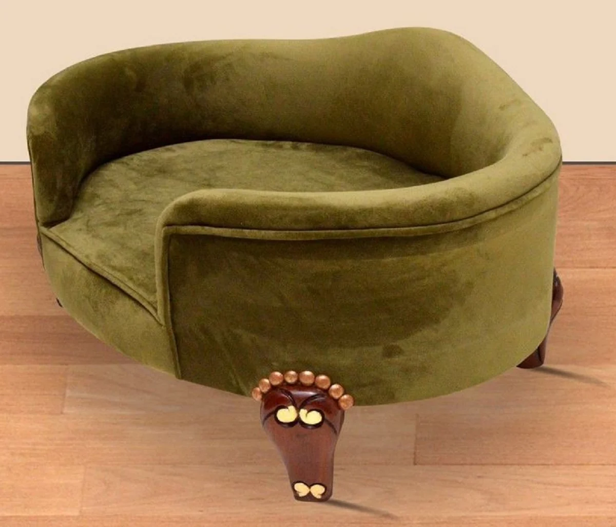 Baroque dog bed royal green / brown / gold - baroque dog furniture - baroque animal furniture - baroque style animal furniture