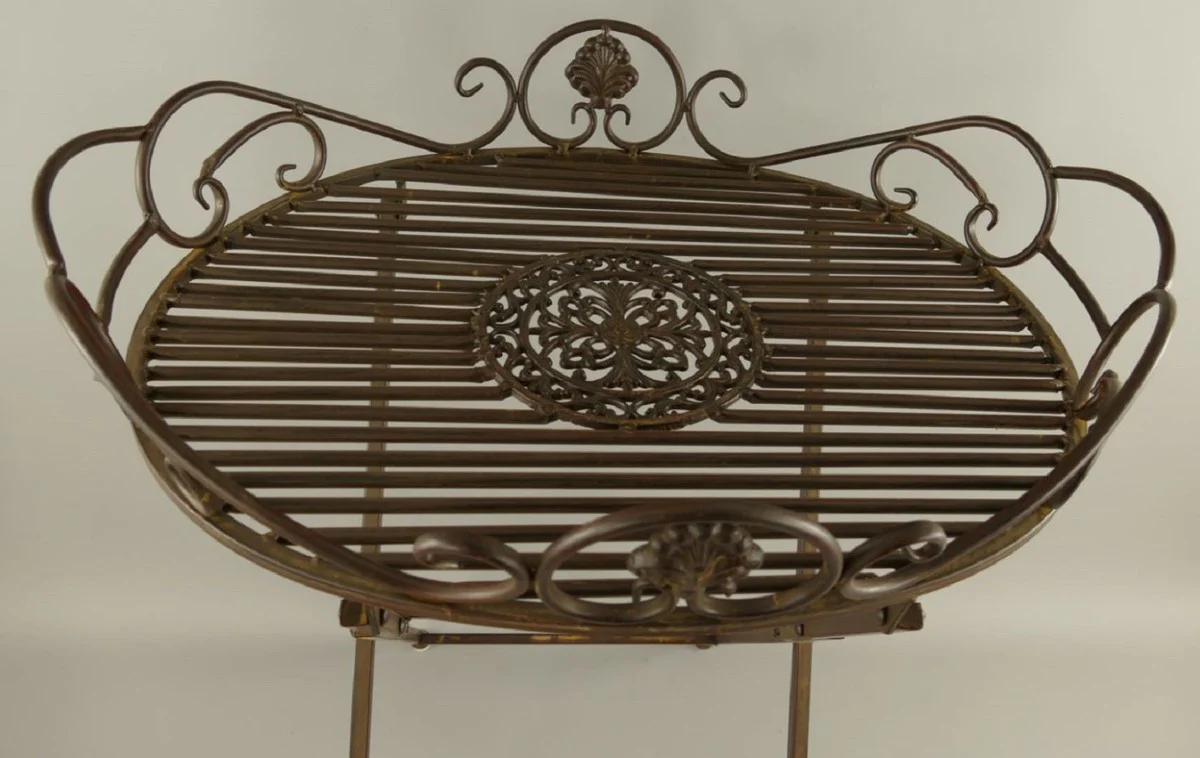 Art Nouveau garden side table rust 63 x 48 x H. 70 cm - Folding garden metal table - Baroque & Art Nouveau garden furniture