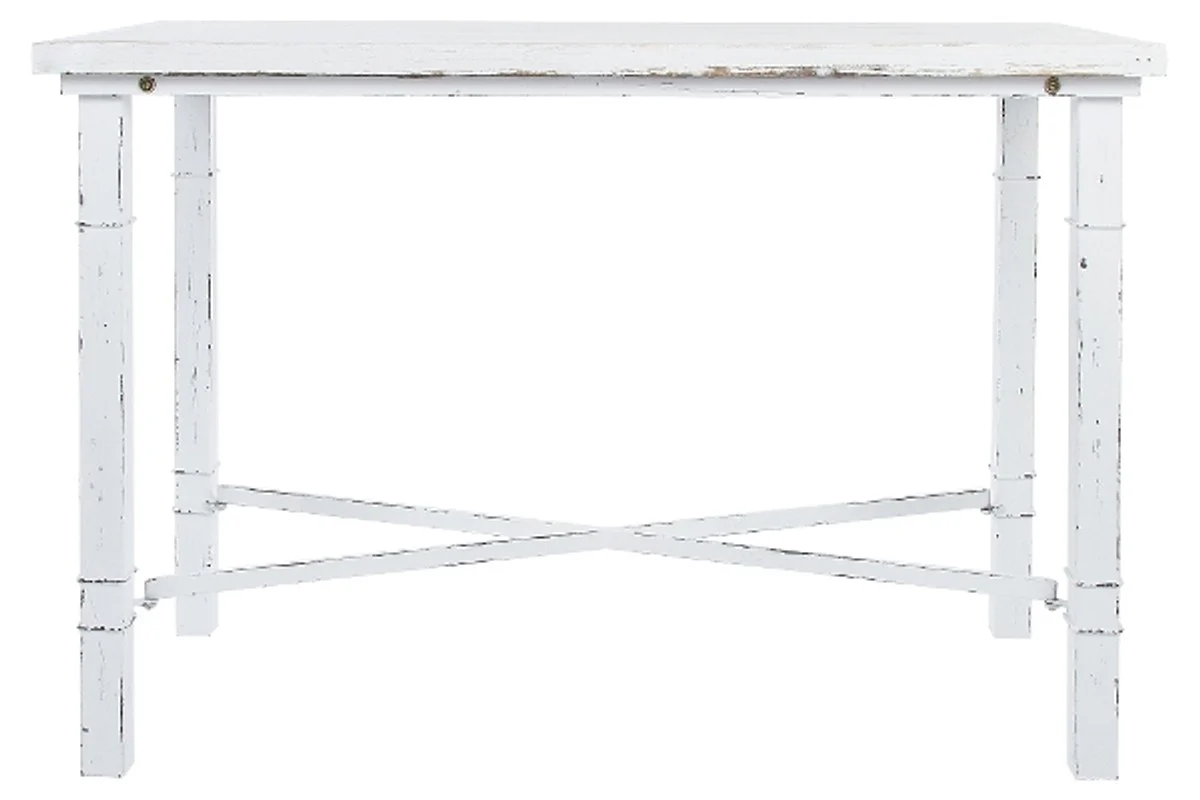 Country house style dining table antique white 120 x 60 x H. 80 cm - Small shabby chic dining room table
