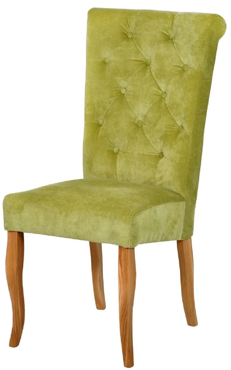 Chesterfield Neo Baroque Dining Room Chair Set of 4 Light Green / Natural Colors - Kitchen Chairs Set - Dining Room Furniture - Chesterfield Furniture - Neo Baroque Furniture