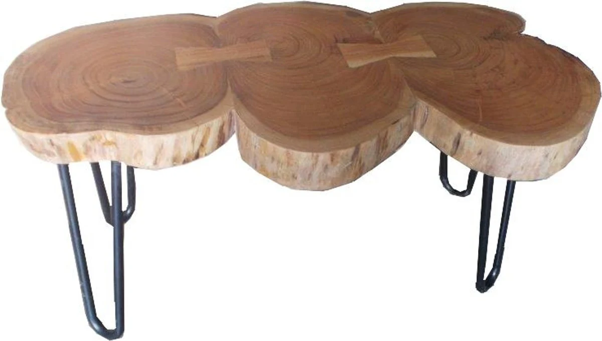 Side table acacia wood / iron 80 - 120 cm - Industrial furniture stool table