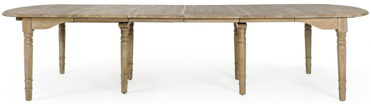 Luxury solid wood dining table natural colors 152-382 x 120 x H. 78 cm - Extendable solid wood kitchen table - Dining room furniture - Kitchen furniture - Solid wood furniture - Luxury furniture