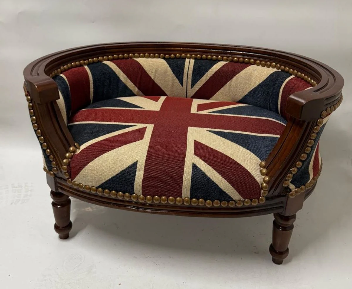 Baroque Dog & Cat Bed Union Jack / Dark Brown - Baroque Animal Furniture