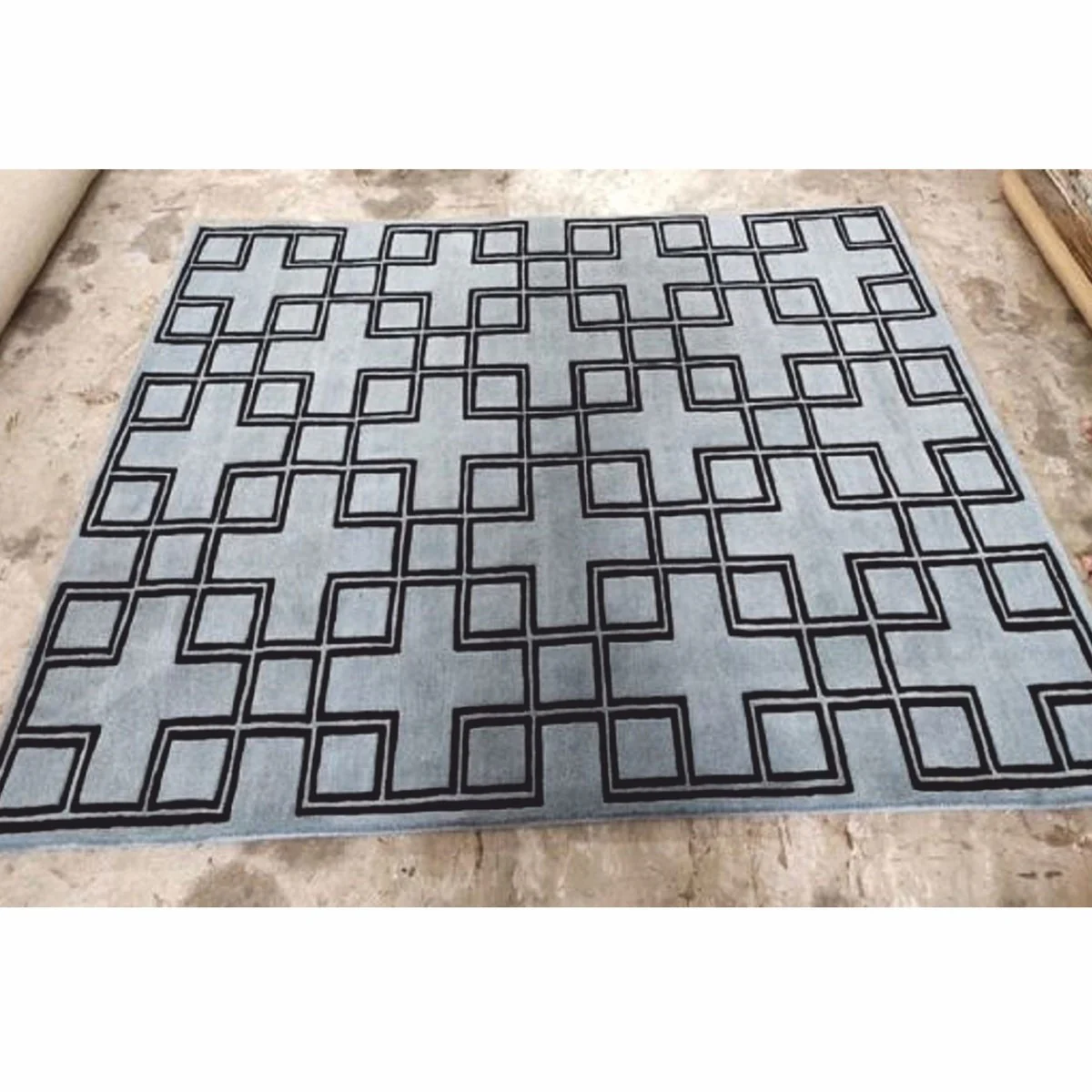 Luxury wool carpet gray / black 200 x 290 cm - luxury quality