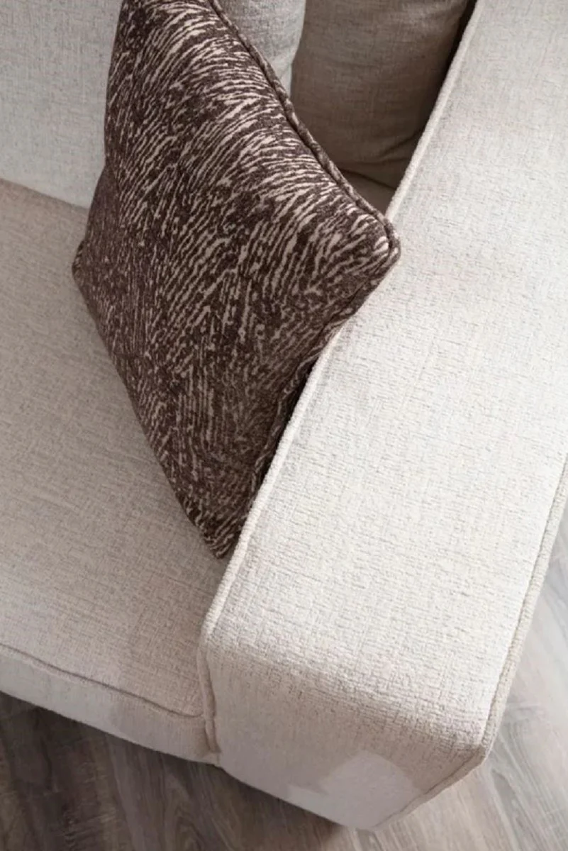 Luxury corner sofa white / brown / brass 300 x 400 x H. 65 cm - Modern living room sofa - Modern living room furniture - Luxury collection