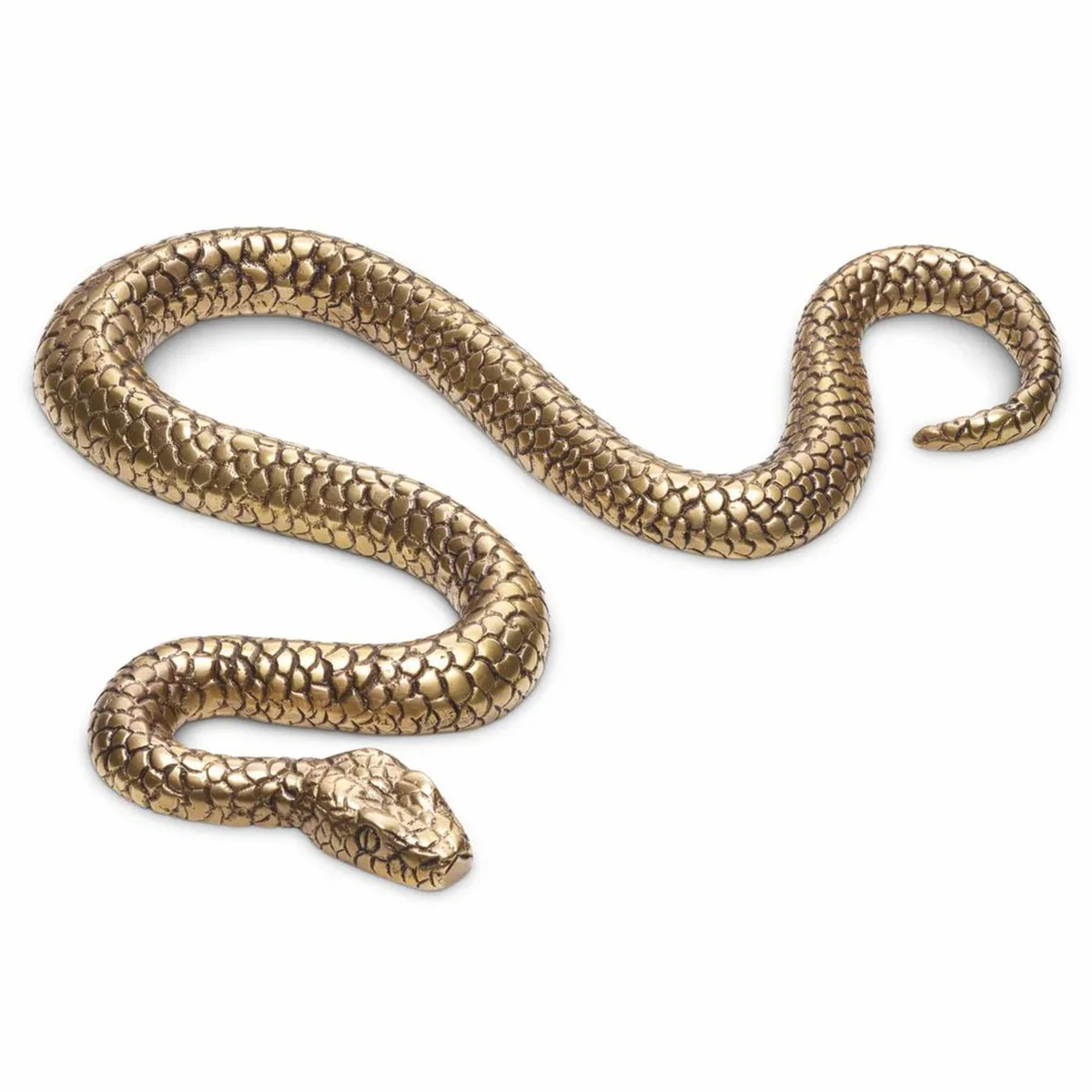 Luxury decorative figure snake vintage brass 38 cm - desk decoration