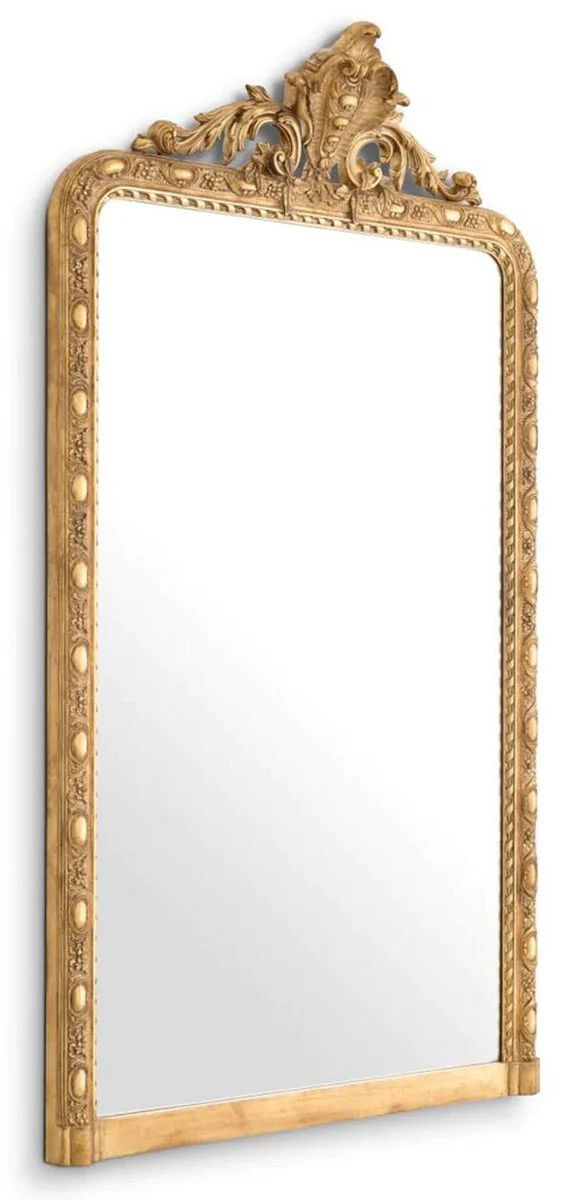 Luxury baroque mahogany mirror antique gold H. 211 cm