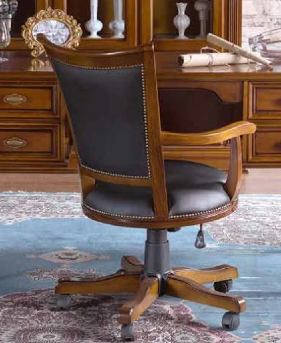 Luxury office chair black / brown - Height-adjustable desk chair - Swivel chair with elegant faux leather - Luxury office furniture - Luxury quality - Made in Italy