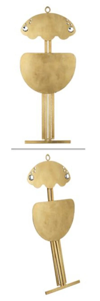 Luxury folding chair gold 42 x 32 x H. 88 cm - metal chair with Swarovski crystal glass - luxury furniture