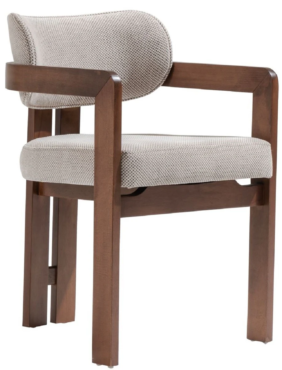 Luxury dining room chair with armrests gray / dark brown H. 80 cm