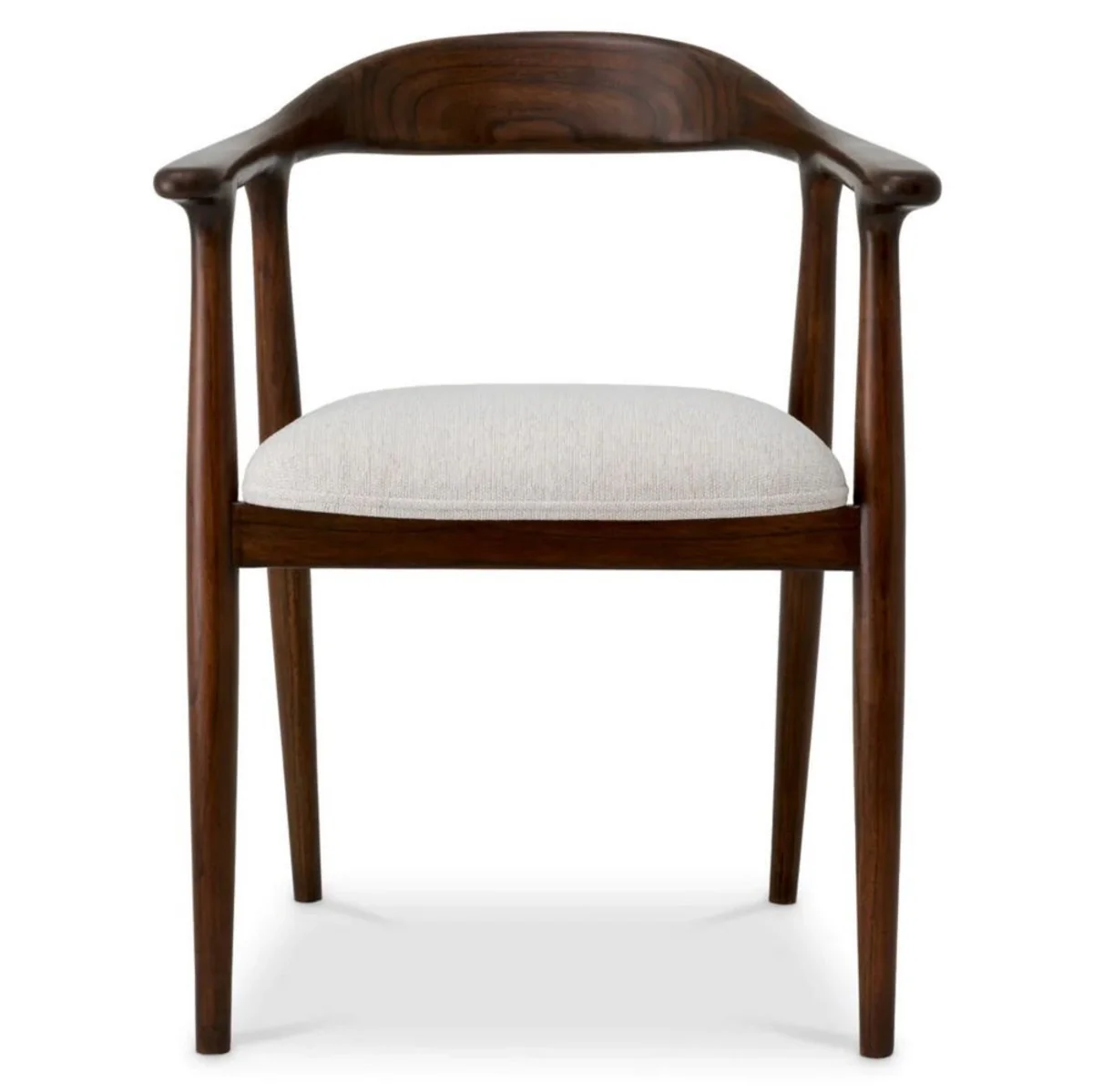 Luxury dining room chair with armrests brown / cream - restaurant furniture