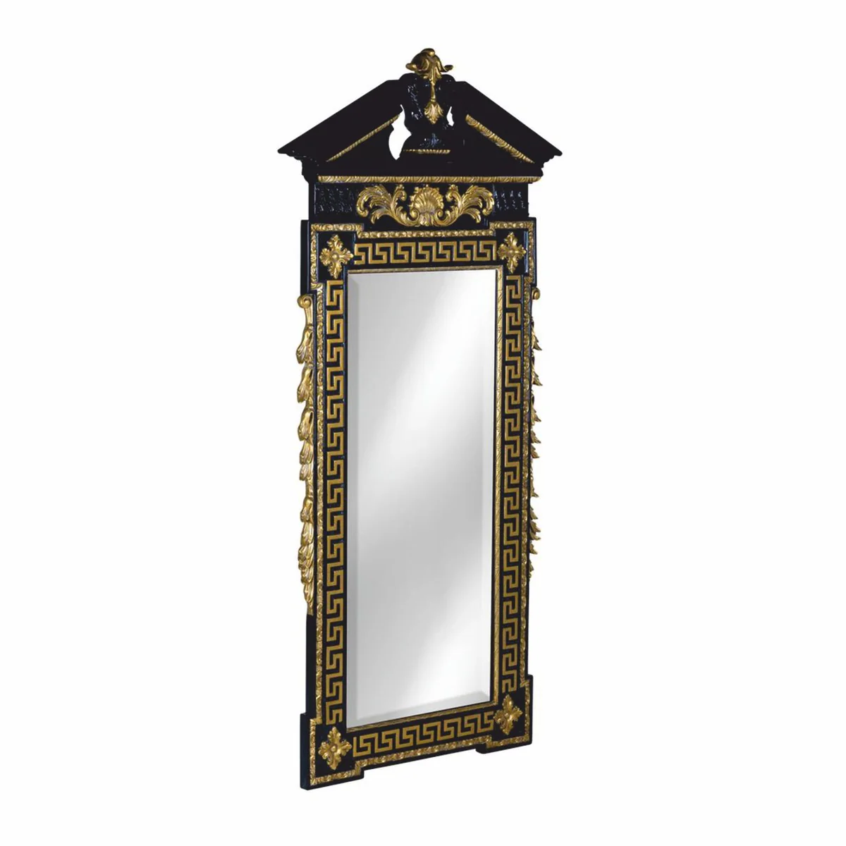 Luxury baroque mirror black / gold H. 189 cm - baroque style furniture
