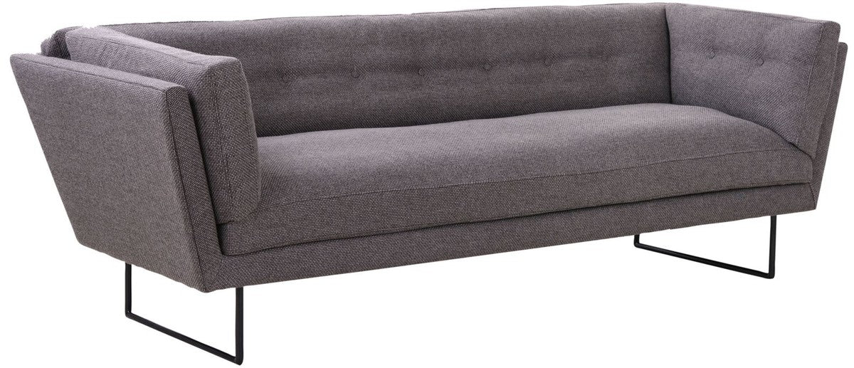 Luxury living room sofa dark gray / black 230 x 87 x H. 78 cm - living room furniture