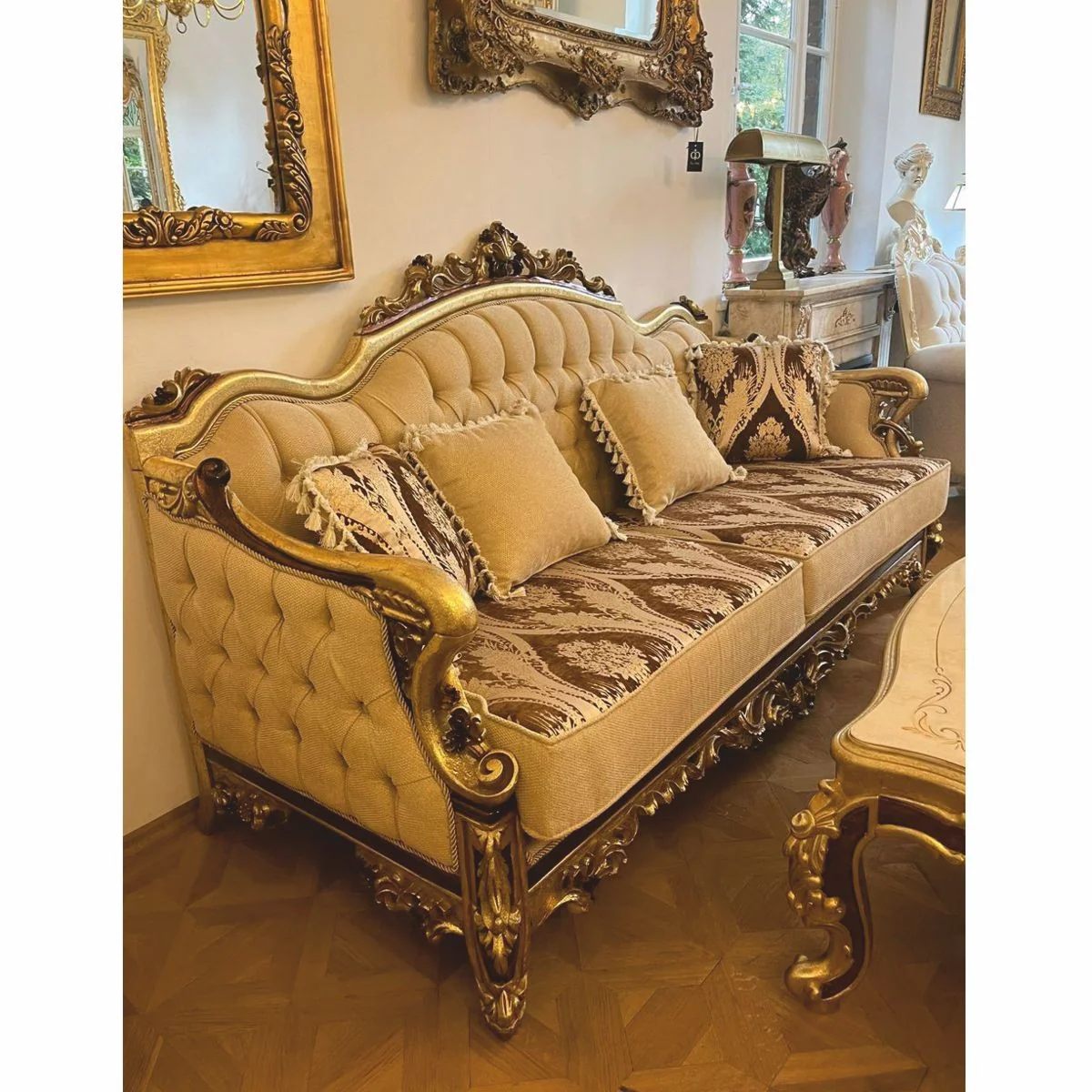 Luxury Baroque Living Room Set Beige / Brown / Gold - Baroque Style Furniture