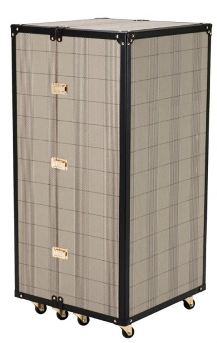 Luxury bar cabinet in vintage suitcase design - chest of drawers - Art Deco Baroque Art Nouveau suitcase cabinet - luxury hotel bar trolley