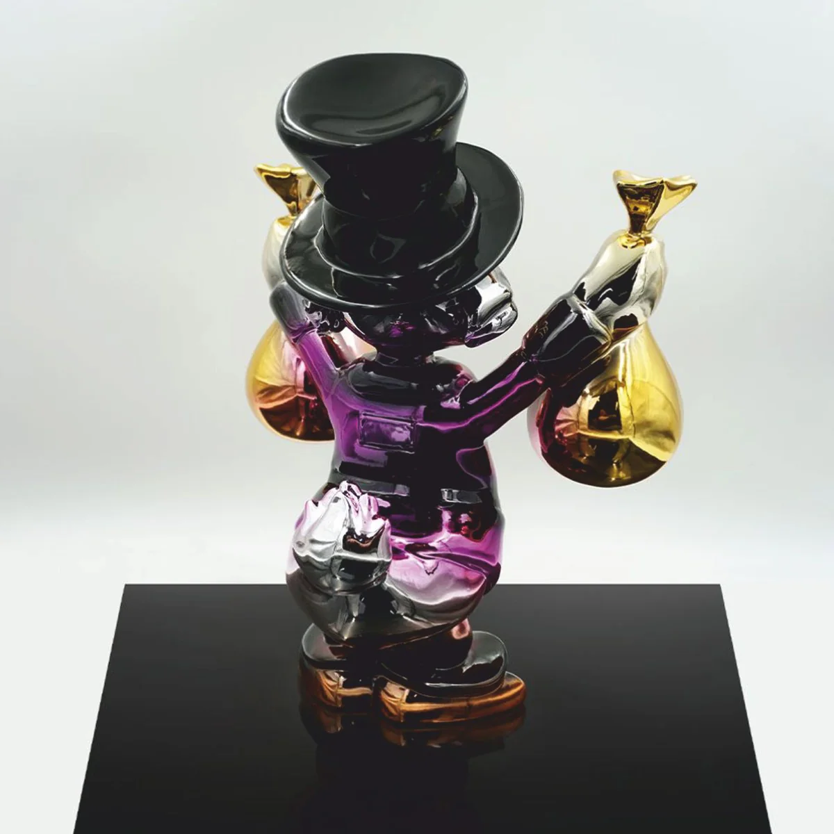 Decorative Duck Figure Colorful Chrome H. 45 cm - Living Room & Garden Decoration