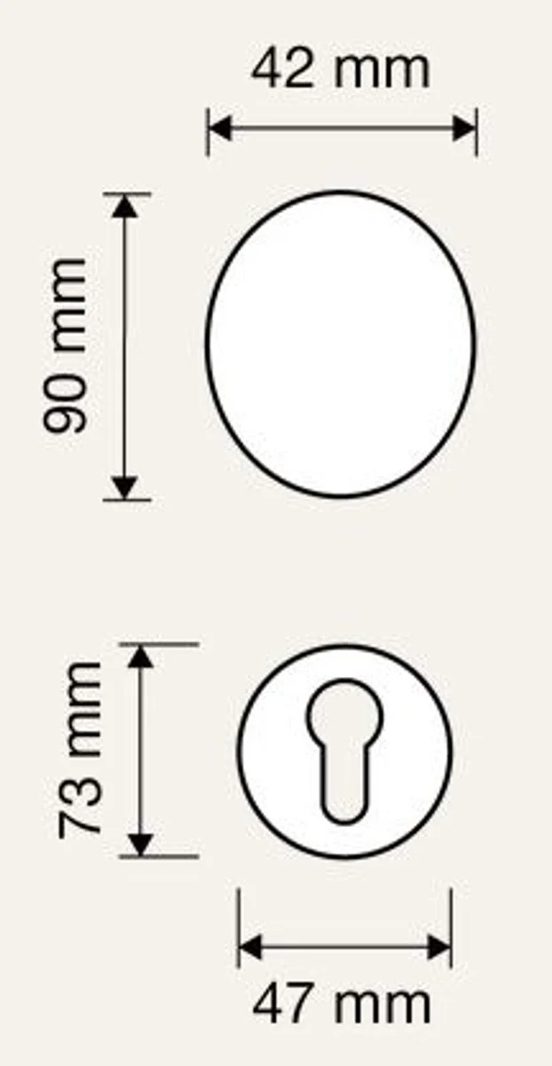 Baroque door knob set brass patinated 4.2 x H. 9 cm - rotating door handles in the baroque style