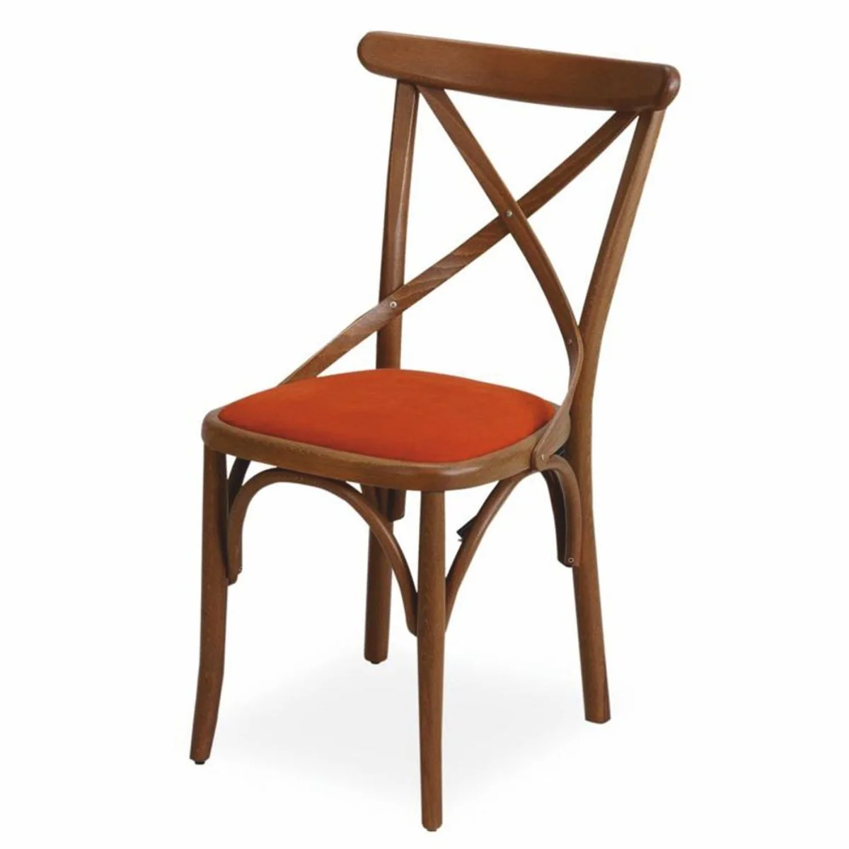 Luxury dining room chair brown / red H. 87 cm - solid wood dining room furniture