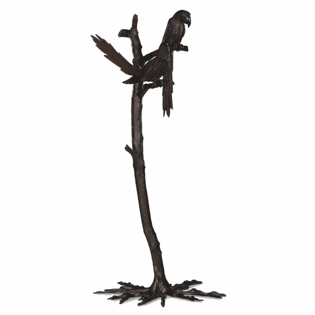 Luxury decorative bronze sculpture parrots on branch H. 150 cm - decorative figure
