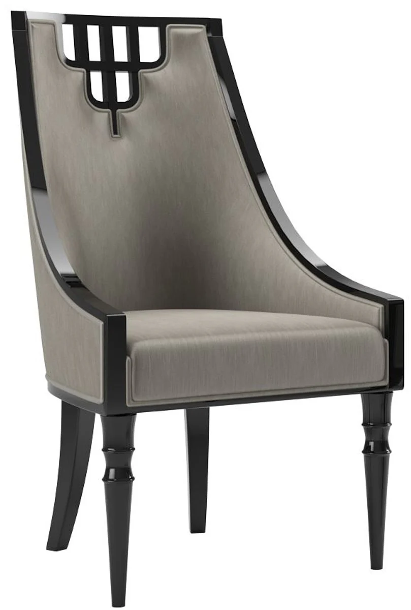 Luxury Art Deco dining room chair set gray / black 55 x 55 x H. 105 cm - Noble kitchen chairs set of 6 - Art Deco dining room furniture