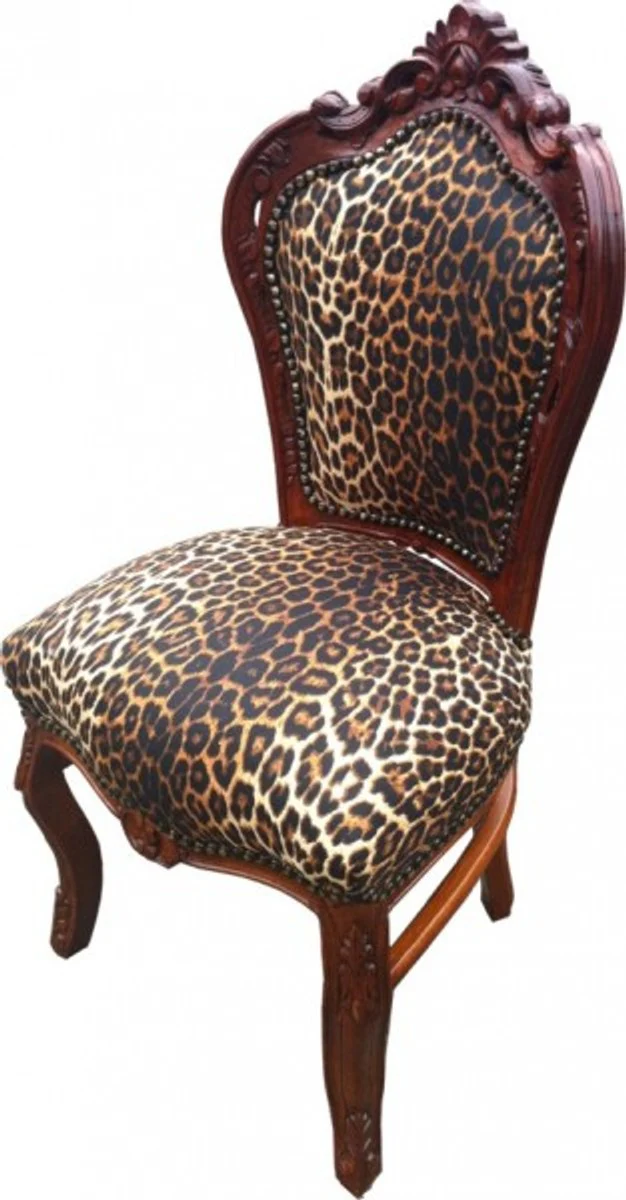 Baroque dining room chair leopard / brown